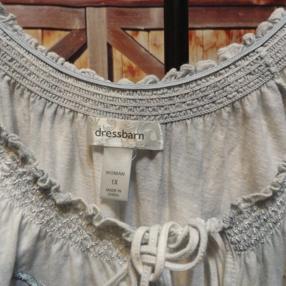 dress Barn Embroidered and beaded top blouse~tie dye style~fringe cuffs~… - Picture 3 of 5